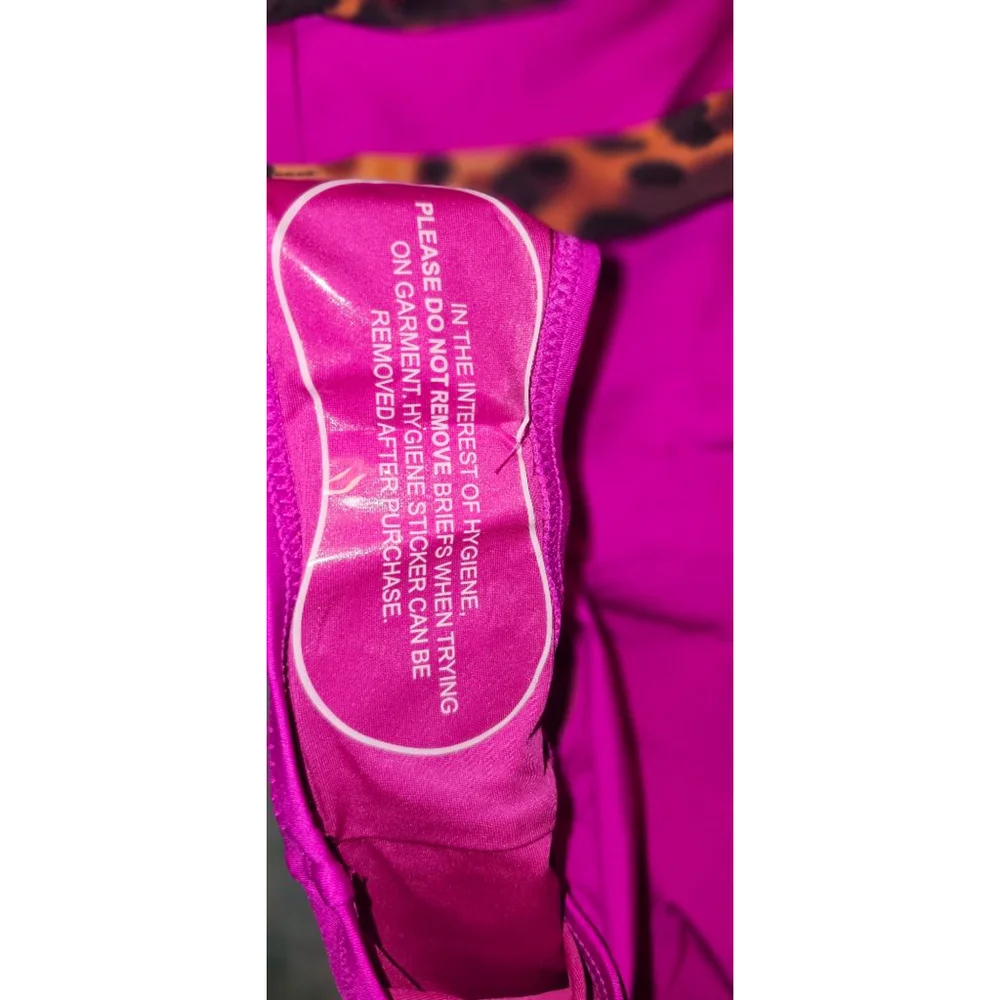 New City chic branded magenta leopard one piece swim suit